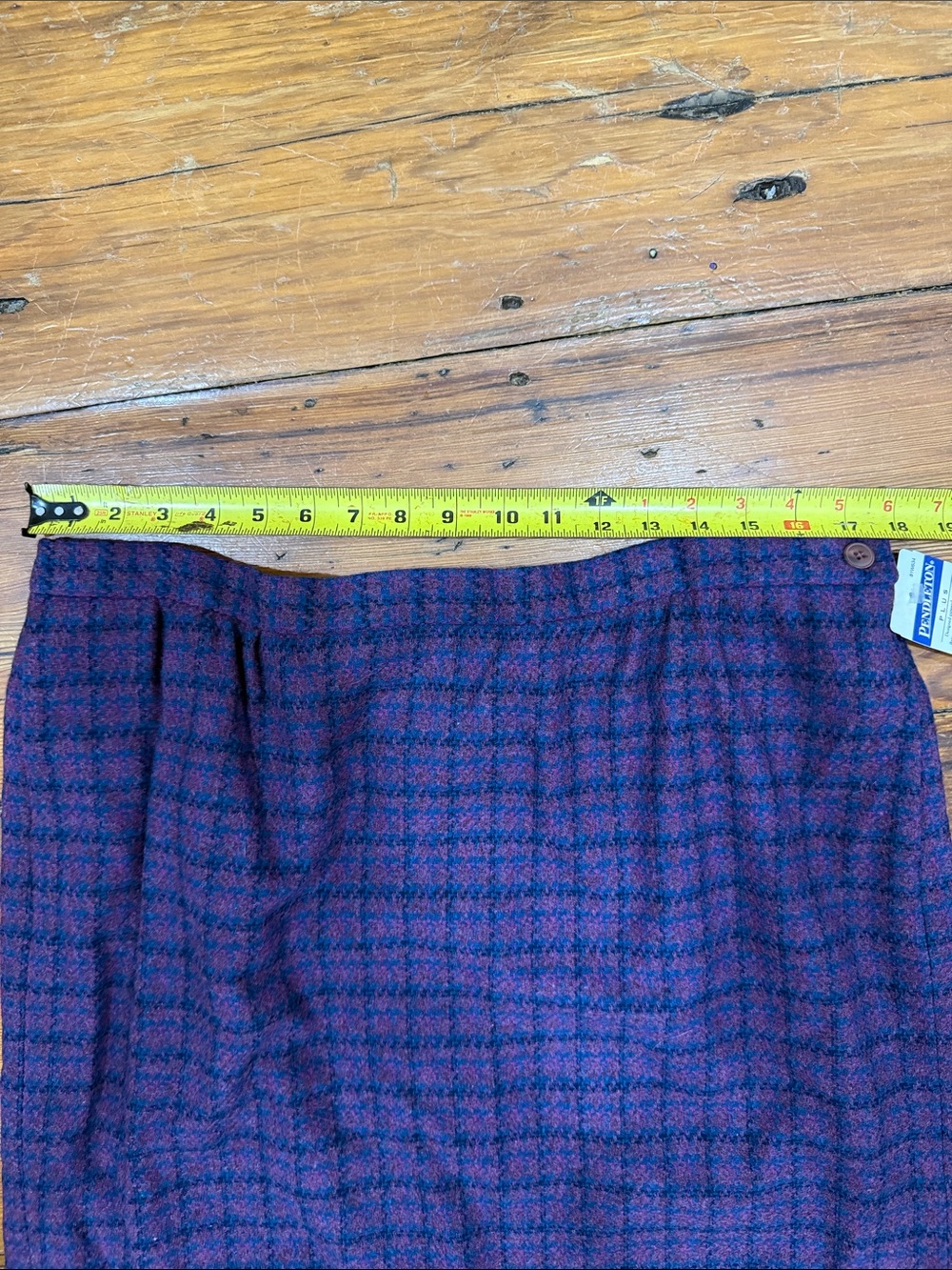 Pendleton Purple and Navy Plaid Wool Pencil Skirt Size 18W - Picture 6 of 9